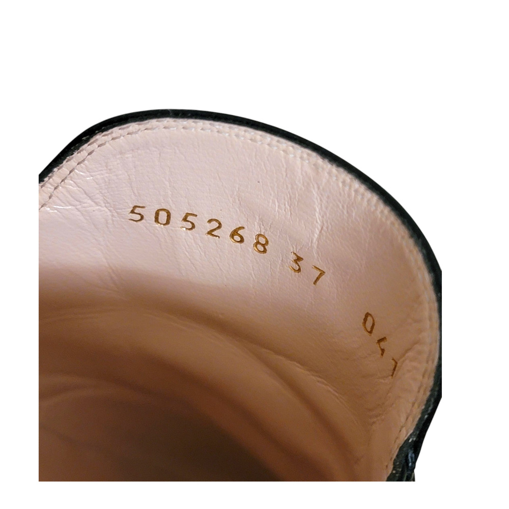 Gucci Bee Star Black Leather Horsebit Princetown Loafers Slides Flats Mules 7 37 - Picture 4 of 11